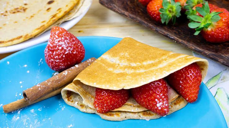 Crepas saludables hechas con harina de almendras