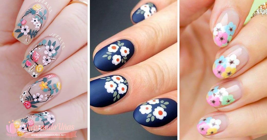 Diseños de uñas con flores para probar