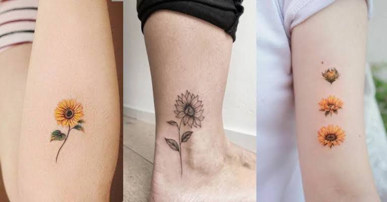 Ideas sutiles de llevar tatuajes de girasoles