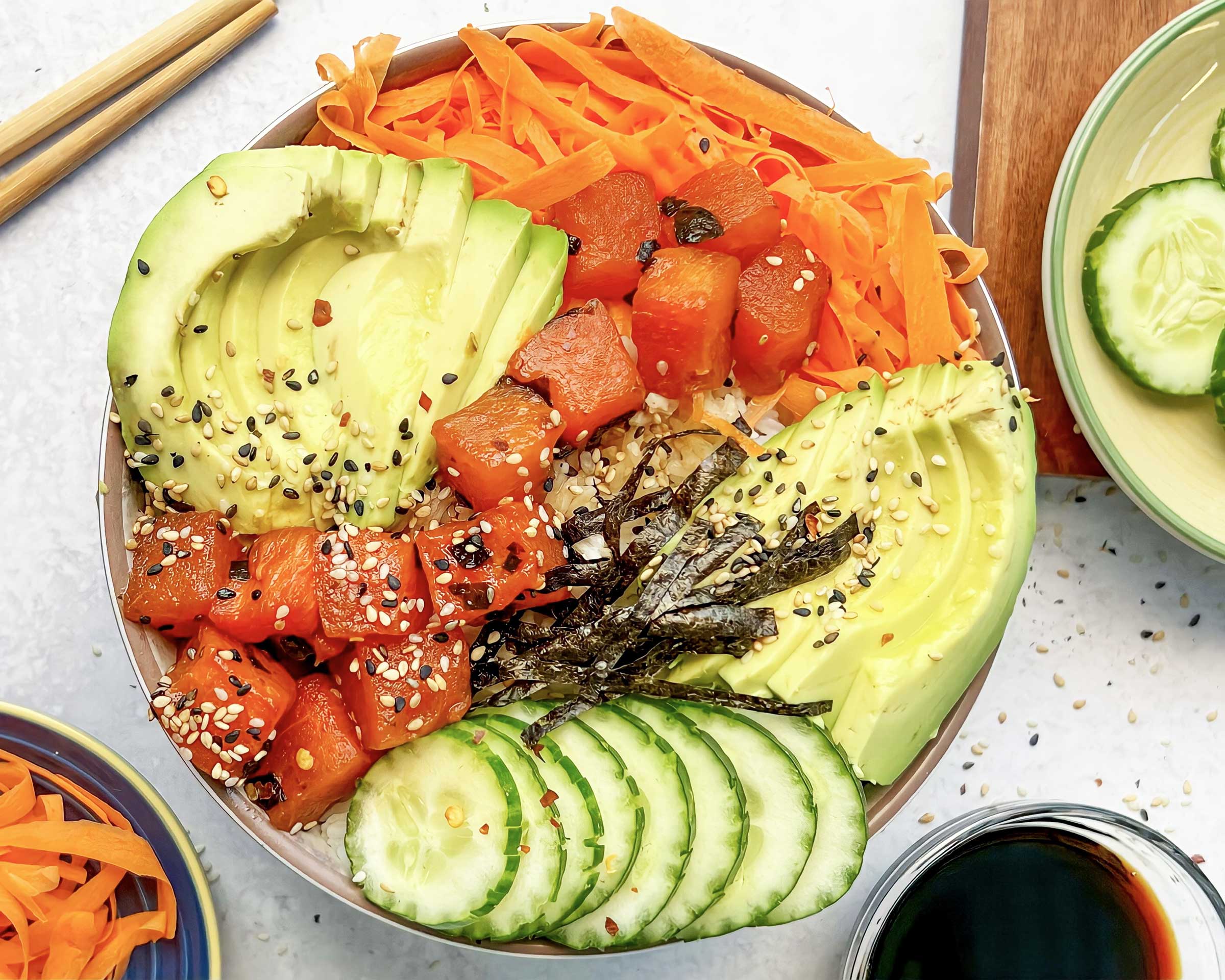 receta poke bowl tativegancooking