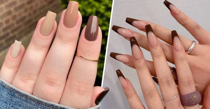 Diseños de uñas cafés que son tendencia