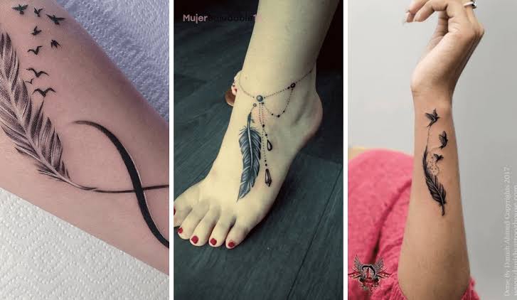 Tatuajes con plumas hermosos y modernos