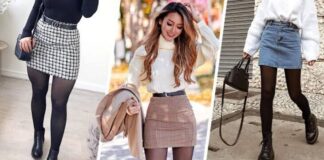 Looks con falda y medias veladas Looks con falda y medias veladas