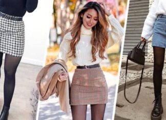 Looks con falda y medias veladas Looks con falda y medias veladas