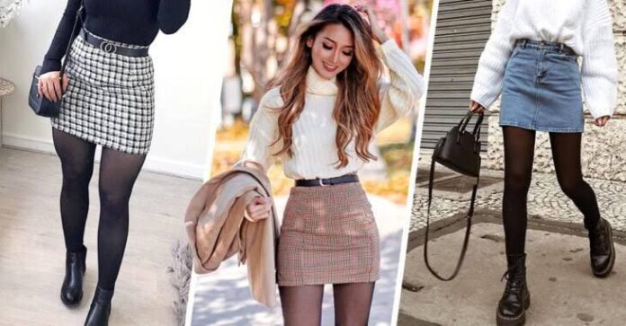 Looks con falda y medias veladas