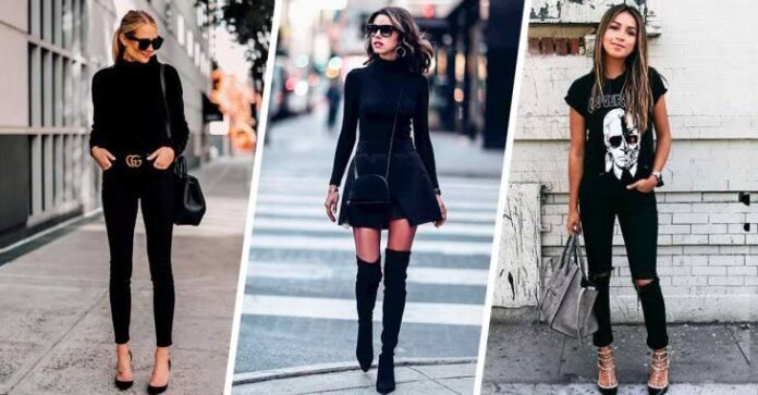 Outfits negros para usar en primavera