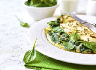 Omelette de espinacas y jamón Omelette de espinacas y jamón