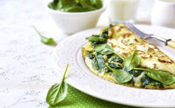 Omelette de espinacas y jamón Omelette de espinacas y jamón