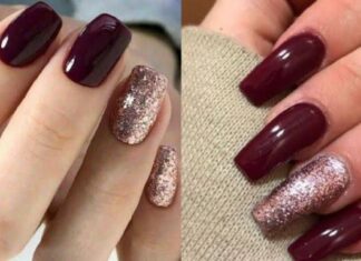 Diseños de uñas color vino elegantes Diseños de uñas color vino elegantes