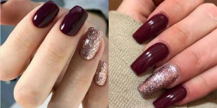 Diseños de uñas color vino elegantes