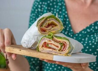 Wrap de jamón una opción sana para el lunch Wrap de jamón una opción sana para el lunch
