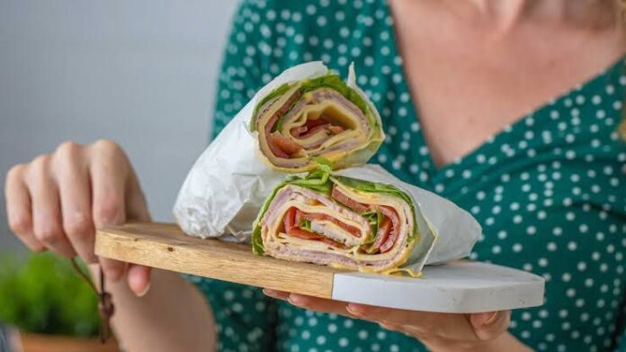 Wrap de jamón una opción sana para el lunch