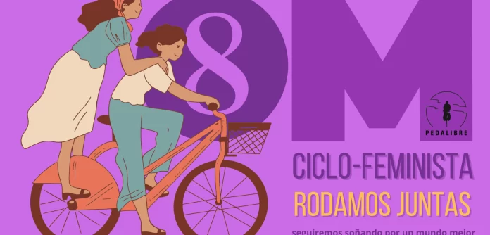 Conmemora el 8M en la rodada ciclista en la CDMX