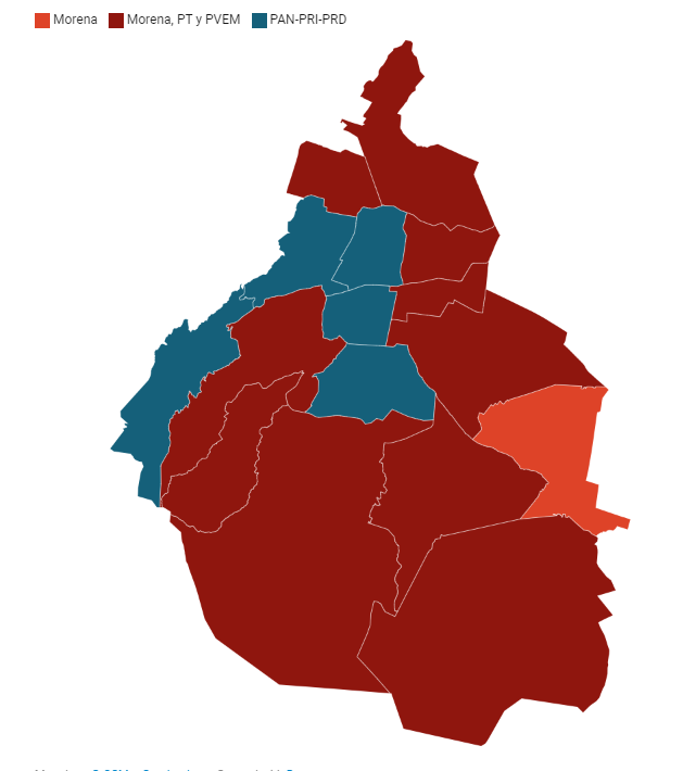 Mapa de la CDMX Elecciones 2024