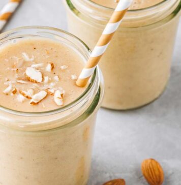 Licuado de avena con almendras y proteína licuado de avena