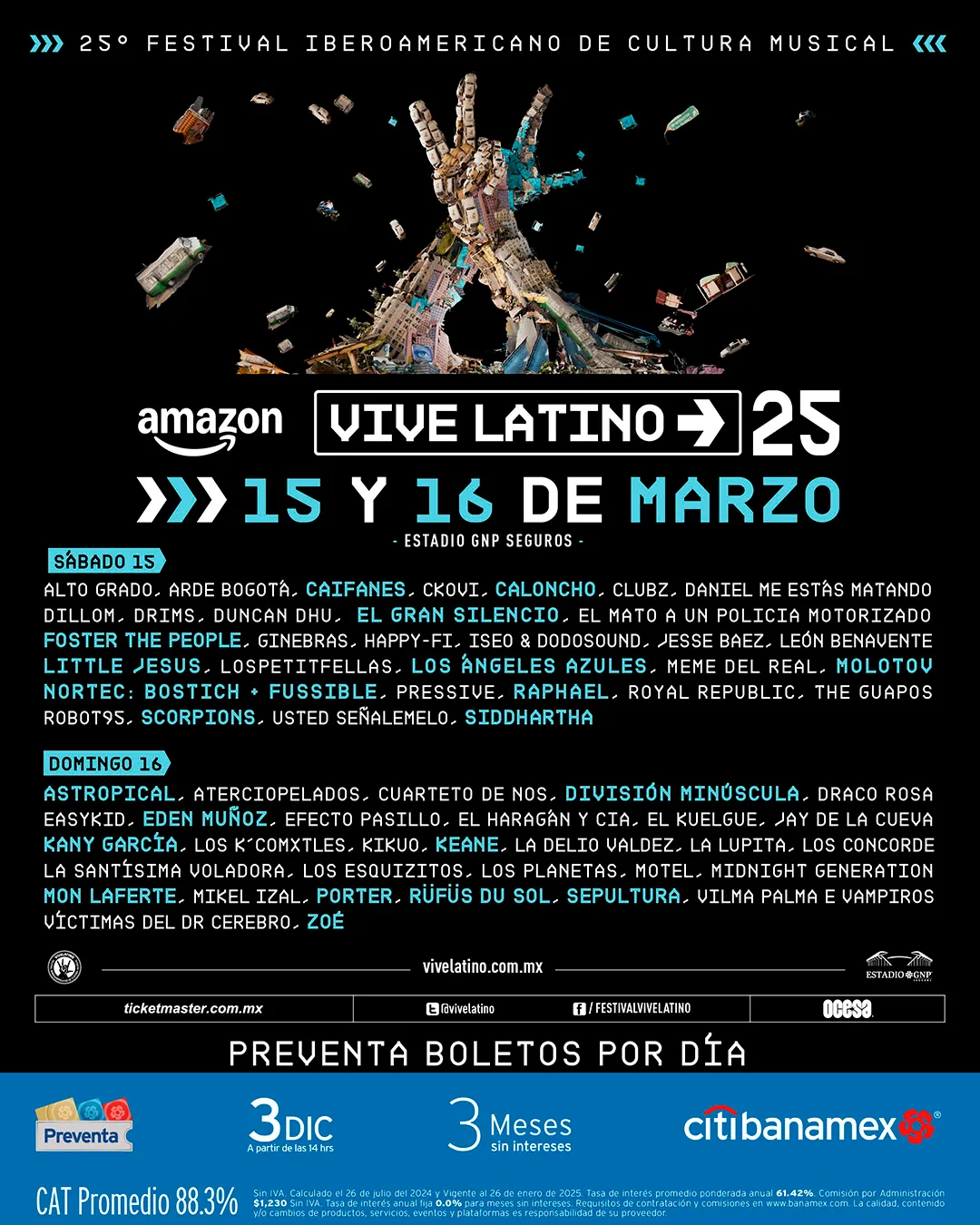 Checa el cartel por día del Vive Latino 2025