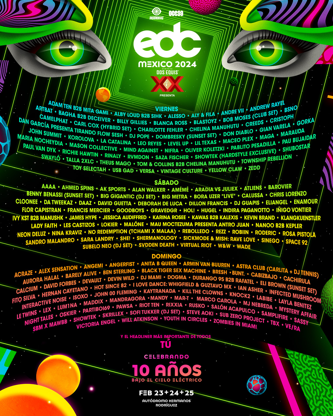 Cuándo sale el line up de EDC México 2025