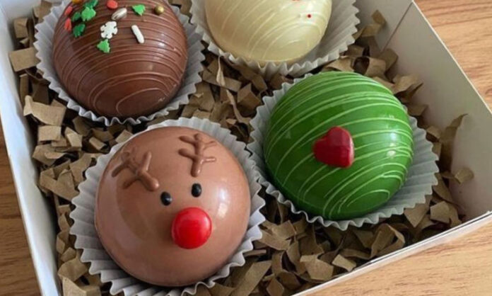 Bombas de chocolate para Navidad