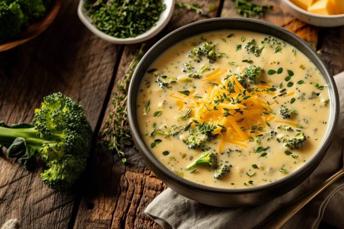 Sopa Cremosa de Brócoli y Queso