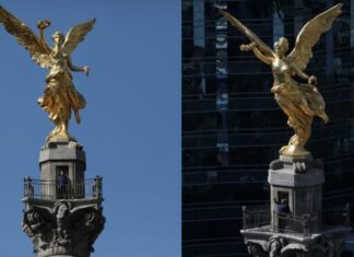 Finalizan trabajos de restauración en el Ángel de la Independencia Finalizan trabajos de restauración en el Ángel de la Independencia