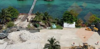 Construcción militar avanza en Laguna Bacalar pese a orden judicial Construcción militar avanza en Laguna Bacalar pese a orden judicial