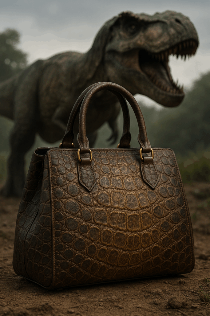 Empresa inglesa desarrolla bolsos con piel de dinosaurio