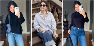 Looks con jeans cuffed para la oficina y el fin de semana en junio 2025