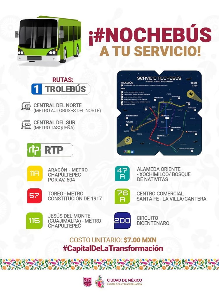 Nochebús CDMX así es el transporte público nocturno