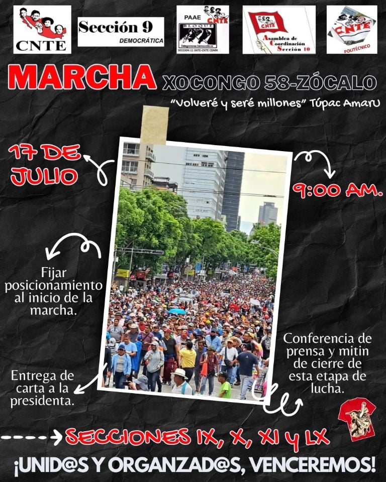 CNTE anuncia una megamarcha en la CDMX