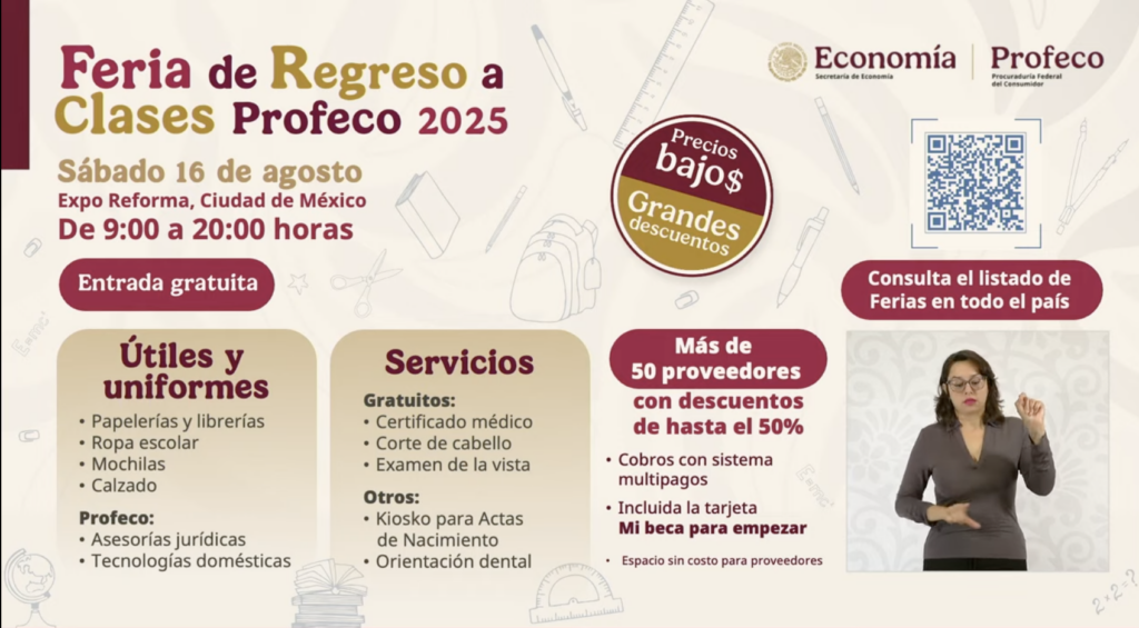 Profeco anuncia Feria de Regreso a Clases 2025
