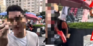 Vendedora de frutas hace del baño frente a Bellas Artes en la CDMX Vendedora de frutas hace del baño frente a Bellas Artes en la CDMX