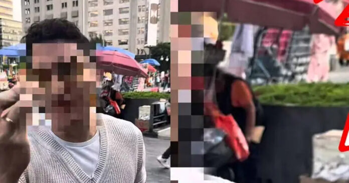 Vendedora de frutas hace del baño frente a Bellas Artes en la CDMX