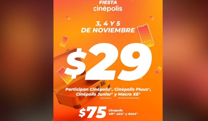 Cinépolis tendrá boletos a 29 pesos en México por tiempo limitado