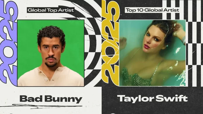 Bad Bunny destrona a Taylor Swift como el artista más escuchada a nivel mundial