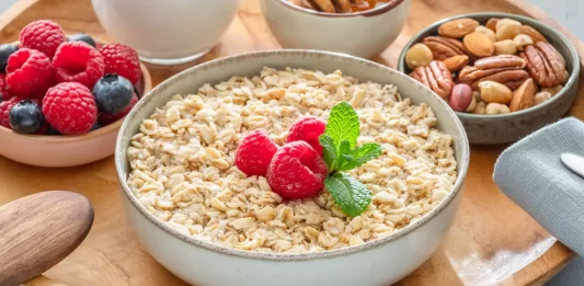 Avena energética con frambuesas: desayuno funcional y equilibrado avena con frambuesas nutricion