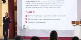Sheinbaum insiste en el “Plan B” de reforma electoral y manda documento al Congreso Plan B reforma electoral congreso