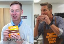 Burger King responde al CEO de McDonald’s tras incómodo video viral comiendo hamburguesa mcdonalds ceo y burguer king ceo