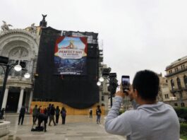Greenpeace despliega manta en Bellas Artes contra proyecto Perfect Day green peace mexico bellas artes