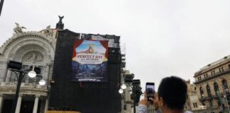 Greenpeace despliega manta en Bellas Artes contra proyecto Perfect Day green peace mexico bellas artes