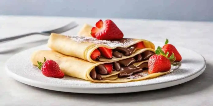 Crepas de crema de avellana con frutos rojos Crepas de crema de avellana con frutos rojos