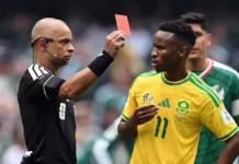 FIFA castiga a Themba Zwane y lo suspende tres partidos tras expulsión ante México themba zwane