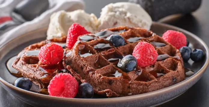 waffles de chocolate almendras