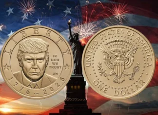 Estados Unidos acuñará moneda de un dólar con el rostro de Donald Trump moneda trump eu