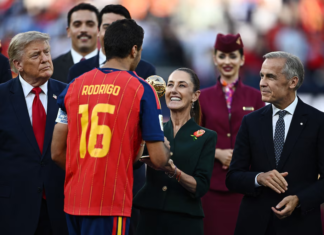 Sheinbaum entrega el Balón de Oro a Rodri en la premiación del Mundial 2026 sheinbaum