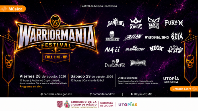 Warriormania 2026: el festival gratuito de música electrónica que llegará a la CDMX