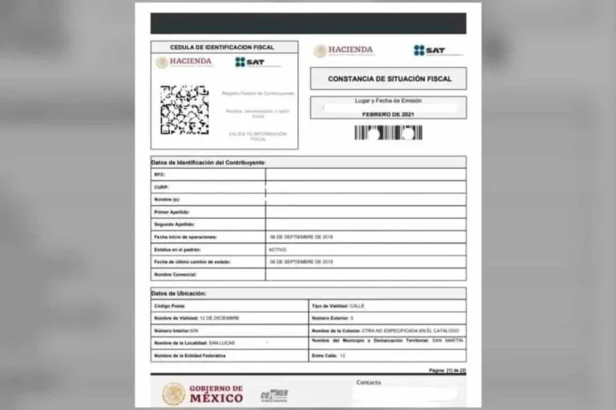 Constancia de Situación Fiscal