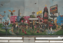 Metro Puebla conecta rock y pop con un nuevo mural de Jorge Flores Manjarrez Del Rock al Pop