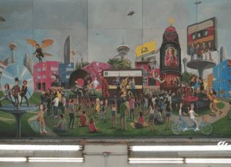 Metro Puebla conecta rock y pop con un nuevo mural de Jorge Flores Manjarrez Del Rock al Pop