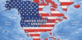 Trump difunde mapa con México y Canadá bajo la bandera de Estados Unidos trump