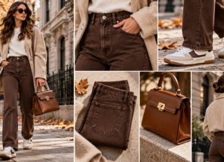 Jeans cafés: 6 formas de combinarlos con tenis, botines y flats este otoño 2026